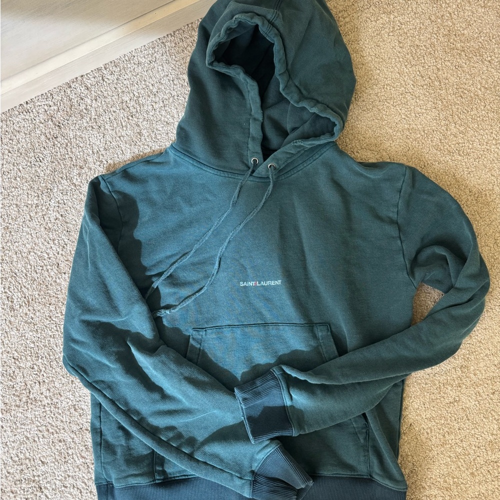 Saint Laurent Green Sweater Soft Cotton Blend Pullover